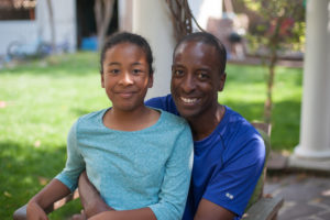 Dad and toddler daughter